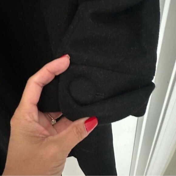 J.Crew Women’s Black Wool Trench Coat Size 10 Elegant Timeless Outerwear - Picture 8 of 14